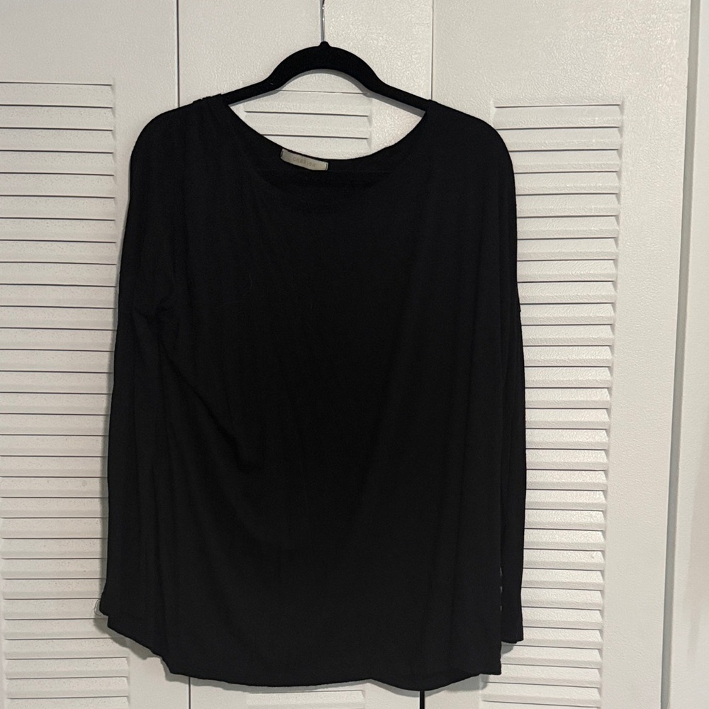 Cherish Black Long Sleeve Crew Neck Top